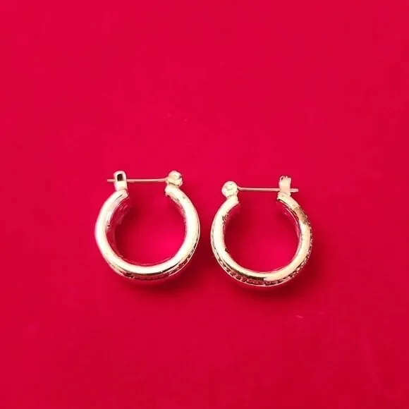 Vintage Napier Silver Plated Small Hoop Earrings - Picture 3 of 4